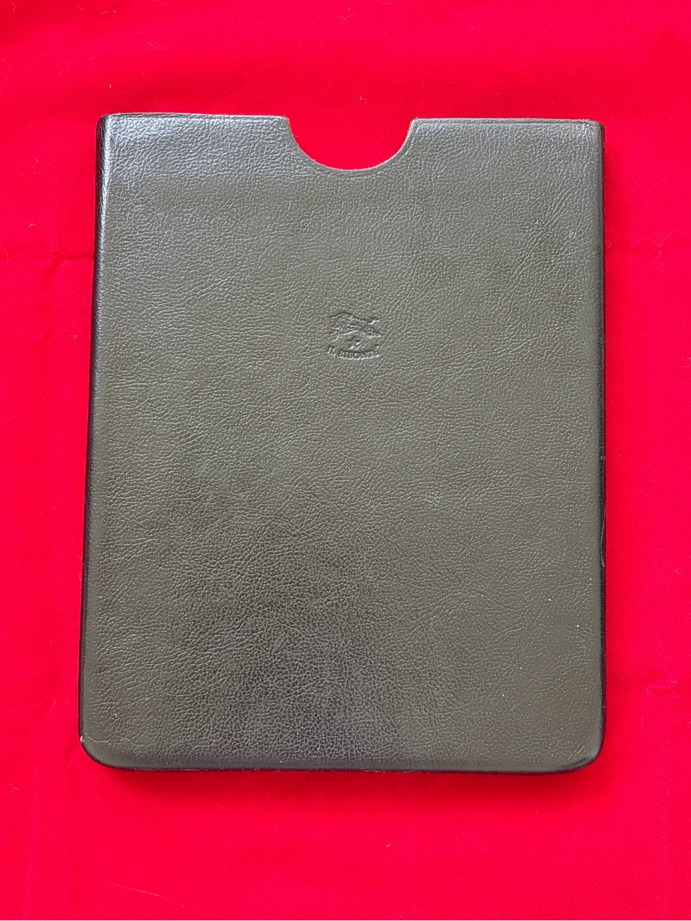 Il Bisonte Black Leather Tablet / Document Sleeve – Made in Italy